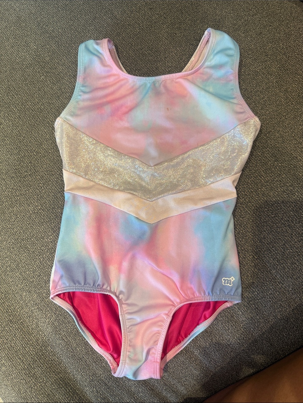 Little girls pastel leotard with Shimmer